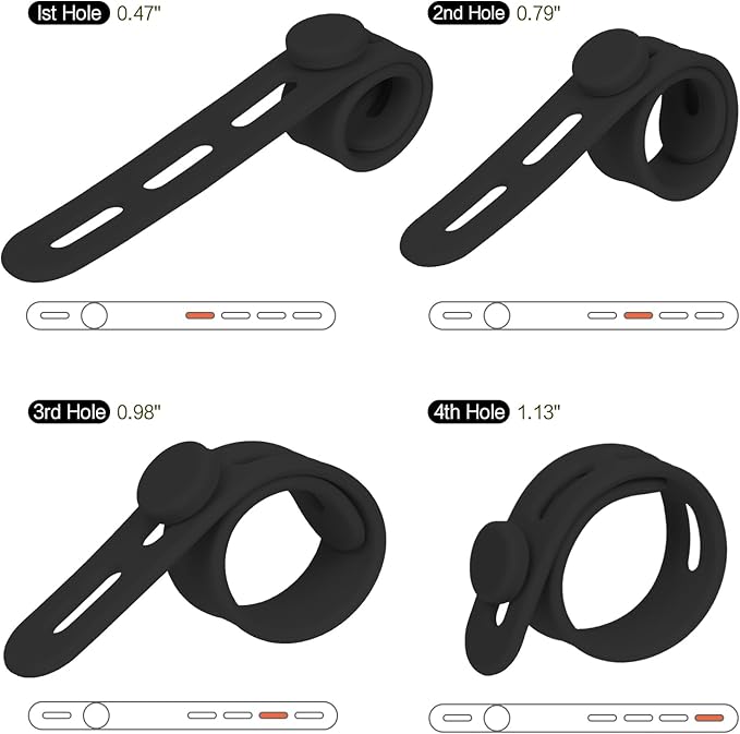 Donruby 24Pcs Silicone Cable Ties - Reusable & Washable with Locking Buckle Design, Adjustable Fastening Cable Straps, Multi-Purpose High Elasticity Cord Organizer (Black)