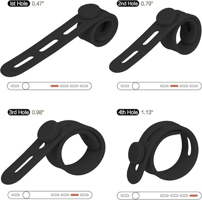 Donruby 24Pcs Silicone Cable Ties - Reusable & Washable with Locking Buckle Design, Adjustable Fastening Cable Straps, Multi-Purpose High Elasticity Cord Organizer (Black)