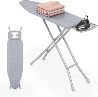 COSTWAY Ironing Board Full Size, 57” x 15” Foldable Iron Stand w/ 7-Level Height Adjustable, Heat-Resistant Ironing Cover, Heavy-Duty Metal Frame, Compact Iron Table for Home, Laundry Room (Gray)
