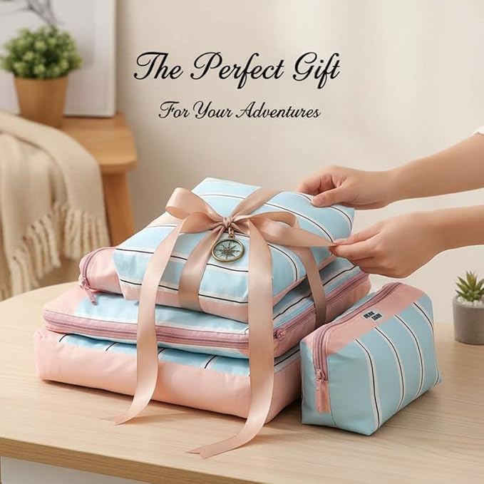 5-Piece Travel Packing Cube Set Luggage Organizer Bags for Clothes Shoes & Toiletries - Waterproof Durable Stylish Suitcase Organization (Purpel)