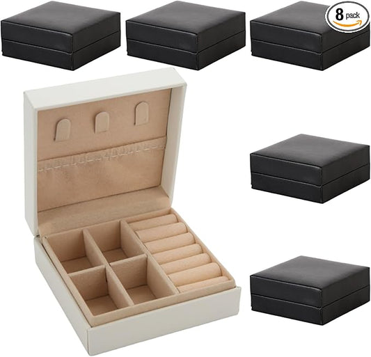 Bridesmaid Proposal Gifts Travel Jewelry Case Jewelry Travel Organizer Small Bachelorette party Jewelry Box Bridesmaid Gift Boxes Mini Storage Organizer Storage Box (8, White&Black small)