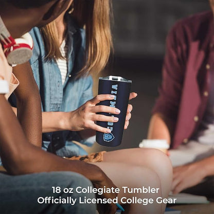 Campus Colors NCAA Stainless Steel Tumbler perfect for Gameday - 18 oz - Double Walled - Keeps Drinks Perfectly Insulated (Columbia Lions - Navy)
