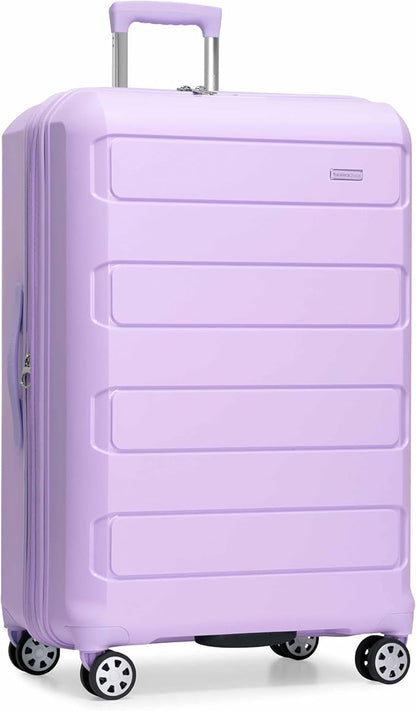 Traveler's Choice Pagosa Indestructible Hardshell Expandable Spinner Luggage, Lavender, 30-Inch Large