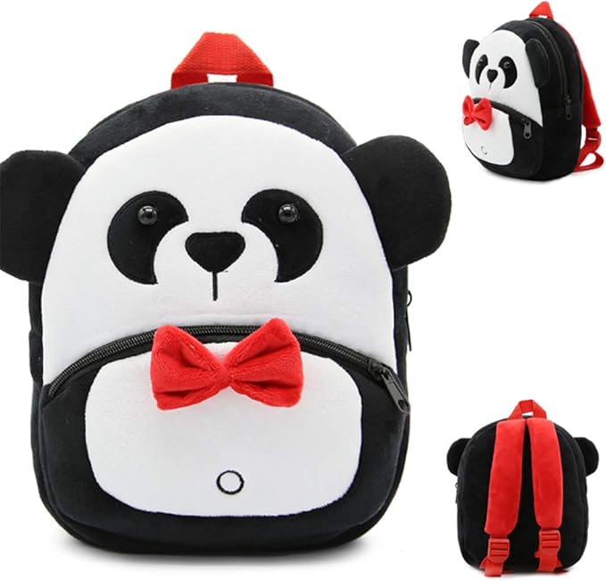 Children Toddler Preschool Backpack Plush Animal Cartoon Backpack Baby Kids School Satchel Travel Lunch Bags(Panda)