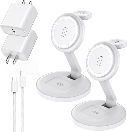 3 in 1 Foldable Magnetic Wireless Charging Station,iPhone Mag-Safe Charger,15W Fast MagSafe Charger Stand for Apple iPhone16Pro Max/16 Pro/15 ProMax/14/13/12,Apple Watch Ultra/2/SE to S9,AirPods Pro 3