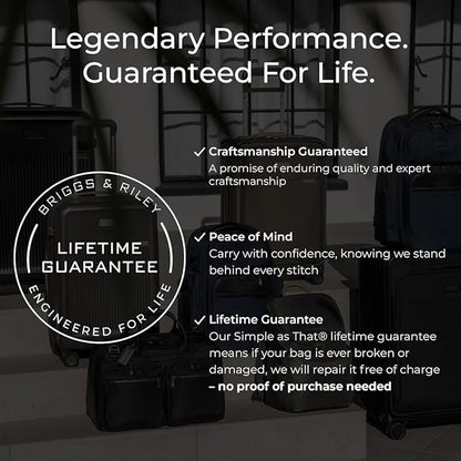 Briggs & Riley 30" Large Expandable Spinner - Checked Luggage for Travel, Suitcases with Wheels, Hardside Rolling Bag for Men & Women, Self-Repairing Zipper - Sympatico Collection, Navy
