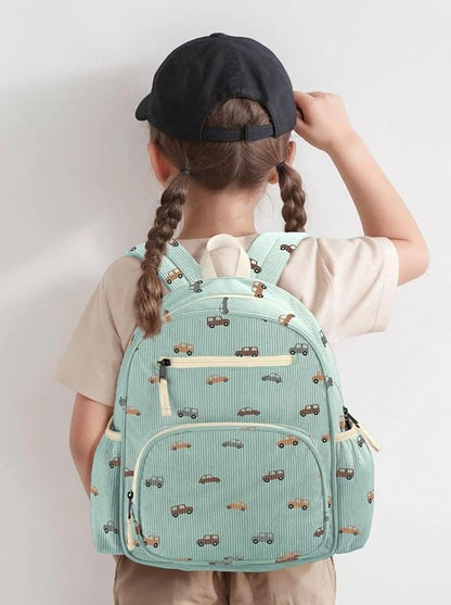 Corduroy Toddler Backpack for Boys 2-5, Cute Kids Backpacks Boys - Preschool Kindergarten Backpack 13.7" H Fit Folder