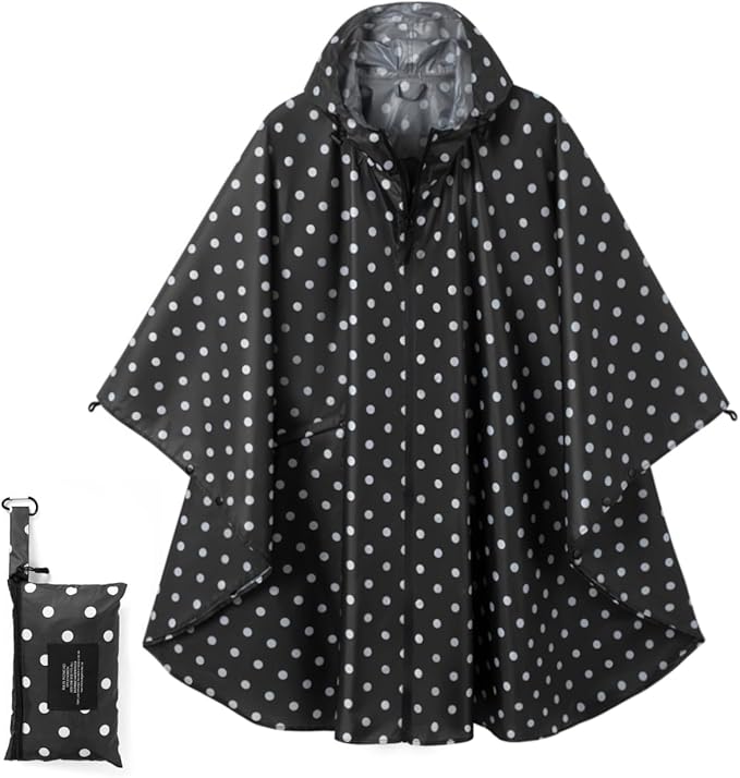 Fashion Hooded Rain Poncho Waterproof Raincoat Jacket with pocket for Women/Men/Adult