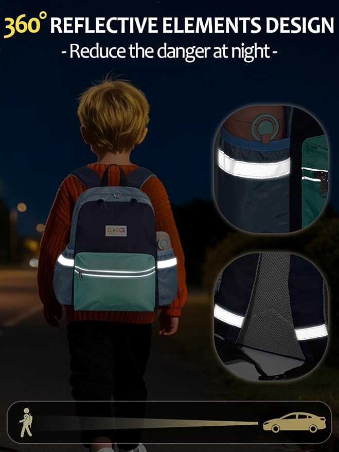 Toddler Backpack for Boys Girls 2-5, Kids Preschool Backpack, 13inch Little Kids Backpack Daycare School Bookbag for Kindergarten Elementary School Travel,Mint Blue
