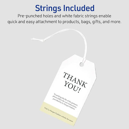 Avery Blank Printable Tags, Sure Feed Technology, 2" x 3.5", White, 96 Customizable Tags, String Included, Great for Branding, Gifts, Merchandising, and More (22802)