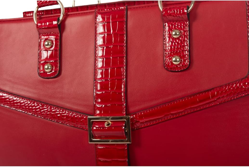 JKM and Company Alligator Compatible With Computer iPad, Laptop Tablet Rolling Tote Bag Briefcase Carryall Bag