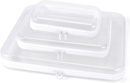 Clear Hard Shell Zipper Case, Clear Zipper Pouches Waterproof Makeup Organizer & Travel Toiletry Storage Bag, Plastic Pouch for Office, Home, White,3 Pack, LMS