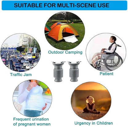 Portable Urinals for Men/Women,Travel Pee Bottles Female Adults,750ML Adjustable Toilets for Toddler,Disabled Person Disabled Traffic Jam and Camping,Grey Set of 2
