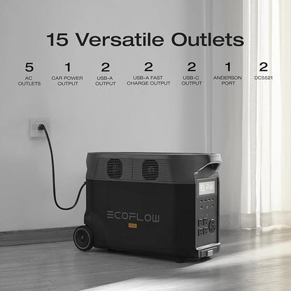 EF ECOFLOW 240V/7200Wh, 7200W Home Battery Backup: 2 DELTA Pro with Double Voltage Hub, Lifepo4 Power Station, Electricity Generator for Home Use, Blackout, Emergency