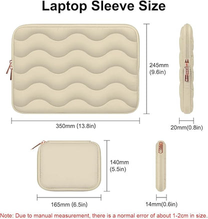 ARVOK Puffy Laptop Sleeve 13-14 inch for MacBook Air 13 inch/Pro 14 inch, Laptop Case Notebook Computer/Tablet Pouch Cover for HP/Dell/Asus/Acer/Samsung, Extra Bag, Women, Cute Carrying Case