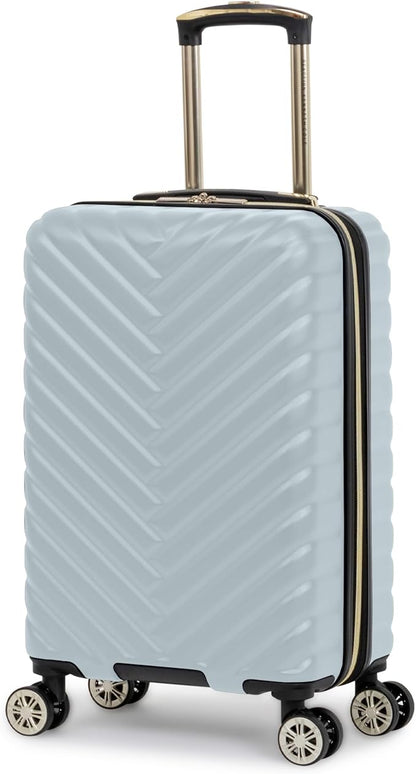 Kenneth Cole REACTION Madison Square Lightweight Hardside Chevron Expandable Spinner Luggage, Slate, 2-Piece (20" Carry On + Sophie Backpack)