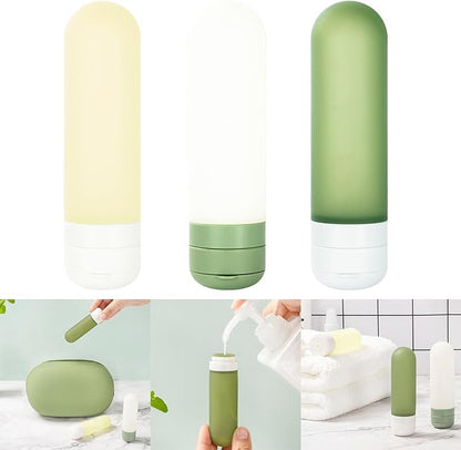 3 Pcs Silicone Travel Bottles Multifunctional Cosmetic Bottles Travel Container For Shampoo Lotion Conditioner Cream