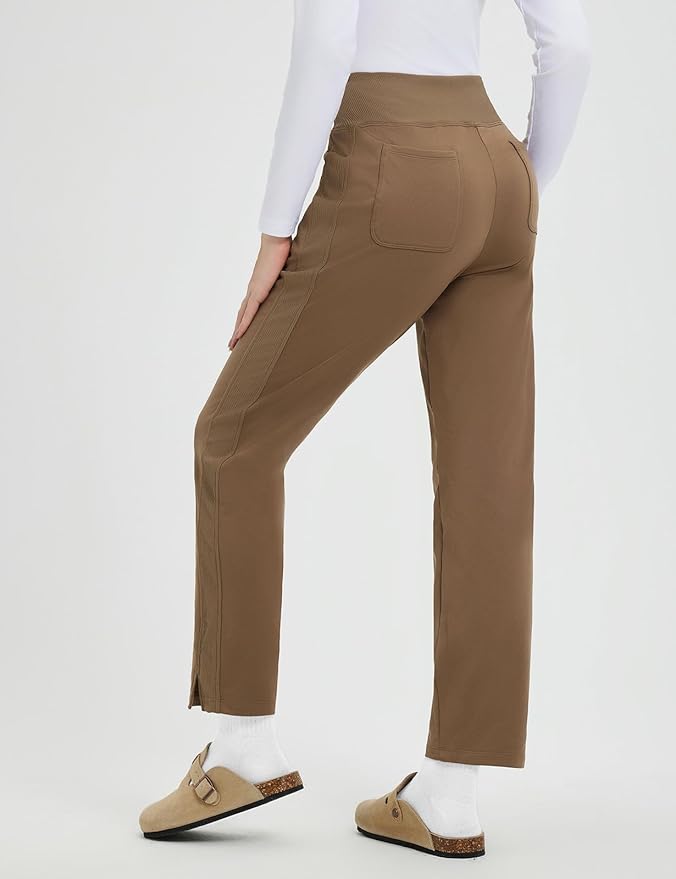 baleaf Women's Fleece Lined Pants Winter Thermal Travel Pants Water Resistant Cold Weather Golf Hiking Pockets Work