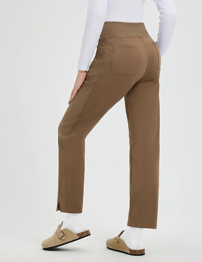 baleaf Women's Fleece Lined Pants Winter Thermal Travel Pants Water Resistant Cold Weather Golf Hiking Pockets Work