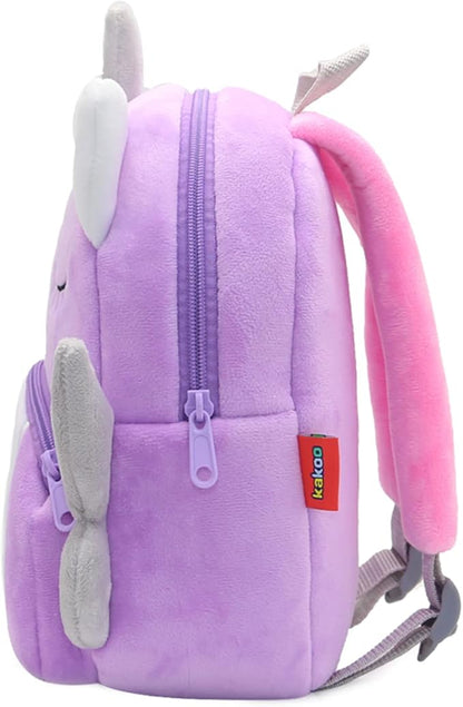 Cute Toddler Backpack,Cartoon Cute Animal Plush Backpack Toddler Mini School Bag for Kids Age 2-4 Years Old(Purple Unicorn)