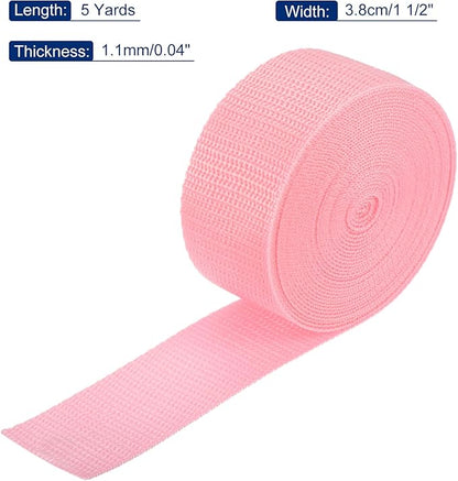 MECCANIXITY Lightweight Polypropylene Webbing Strap 1 1/2" 5 Yard Backpack Strapping Band Pink for Outdoor Luggage Cargo Straps