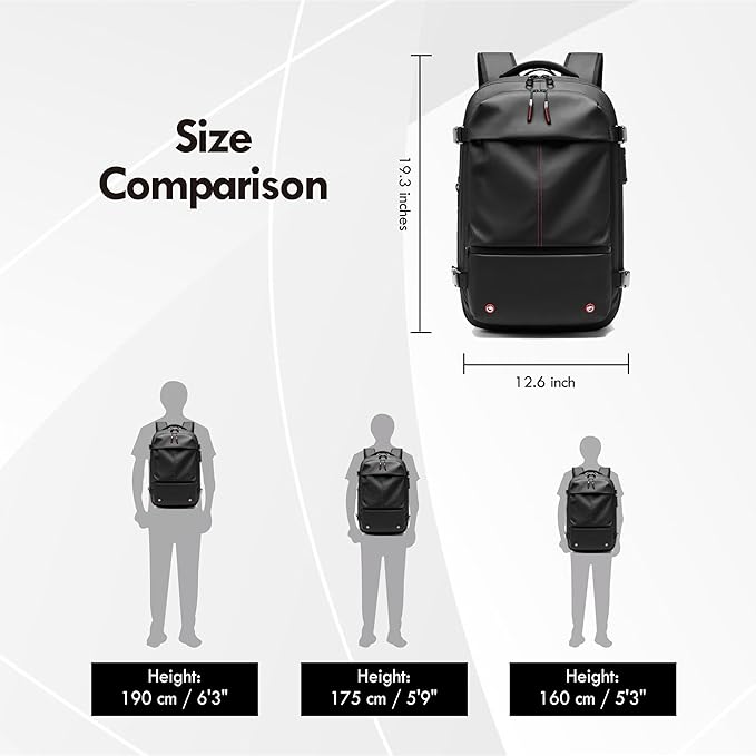 Vacuum Seal Backpack Travel 60L Expandable Backpack with Compression System, TSA Lock Water Resistant Carry-On Backpack (with Pump)