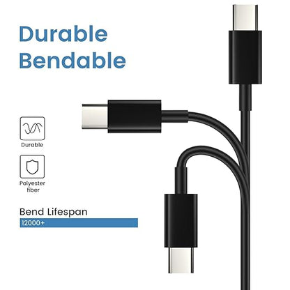 Smays USB C to USB C Cable 20-Pack Bulk, 3ft Type C Charging and Data Cord Multipack Black