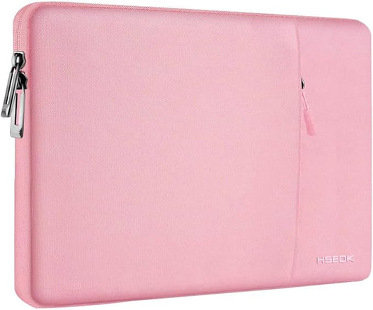 Slim Laptop Case 13.3 14 inch Sleeve, Rainproof & Shockproof Carrying Case for Notebooks Compatible with MacBook Pro 14" and All Models 13.3" MacBook Air/Pro, Most Popular 13"-14" PC,Pink
