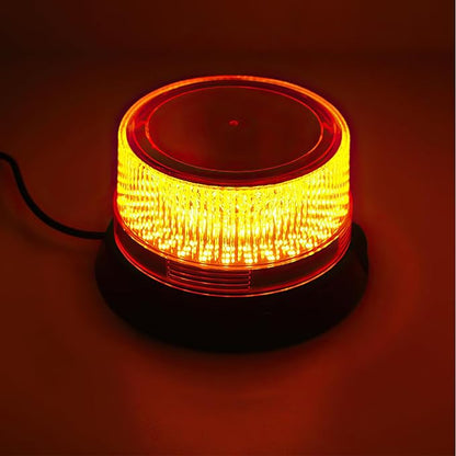 12-24V Amber LED Strobe Light Magnetic, 10 ft Straight Cord, 360°Rotating & Flashing Emergency Lights for Vehicles, Warning Beacon Lamp for Car Truck Tractor Forklift Golf Cart SUV UTV
