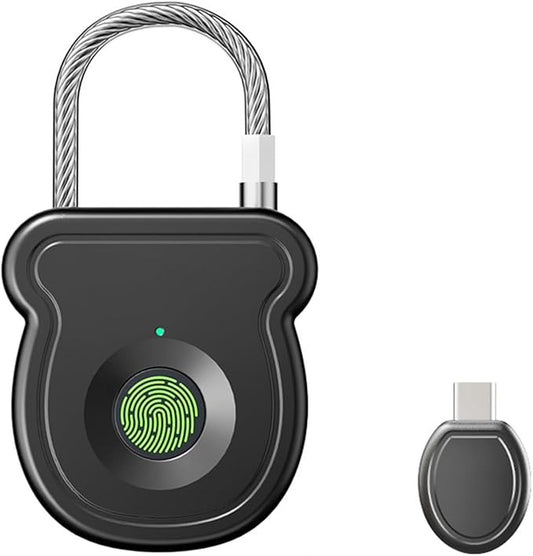 2026 Upgrade Smart Fingerprint Padlock - Keyless Lock with High-Resolution Sensor, 0.5s Unlock, 365-Day Battery, USB Emergency Key for Gym Lockers, Luggage, Backpacks & Gates(Black)