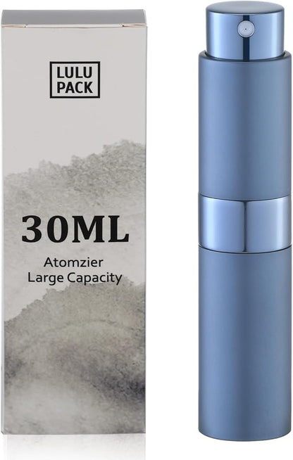 Perfume Atomizer Refillable Travel Bottle: Cologne Portable Sprayer for Men - Mini Spray Empty for Refill - 1oz Large Size Blue