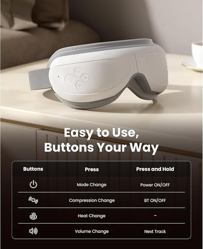 BOB AND BRAD Eye Massager FSA Eligible/HSA Eligible, EyeOasis 2 Heated Eye Mask for Migraines with Music, Smart Migraine Massager Reduce Dry Eyes Improve Sleep, Christmas Birthday Gifts for Women Men