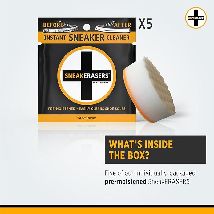 SneakERASERS Instant Sneaker Cleaner Sponge, Effective Shoe Cleaning for White Sneakers, Tennis Shoes -