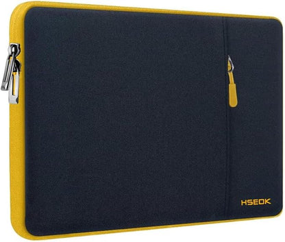 Slim Laptop Case 13.3 14 inch Sleeve, Rainproof & Shockproof Carrying Case for Notebooks Compatible with MacBook Pro 14" and All Models 13.3" MacBook Air/Pro, Most Popular 13"-14" PC,Black-Yellow