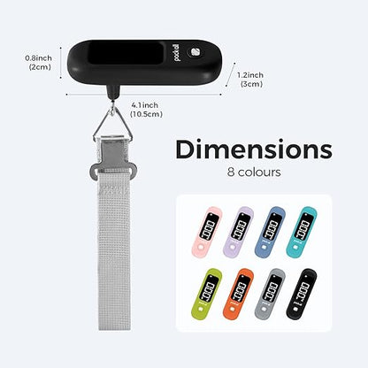 pack all 110 Lbs Luggage Scale, Digital Handheld Baggage Scale, Travel Suitcase Weight Scale with LCD Display, Battery Included, Black