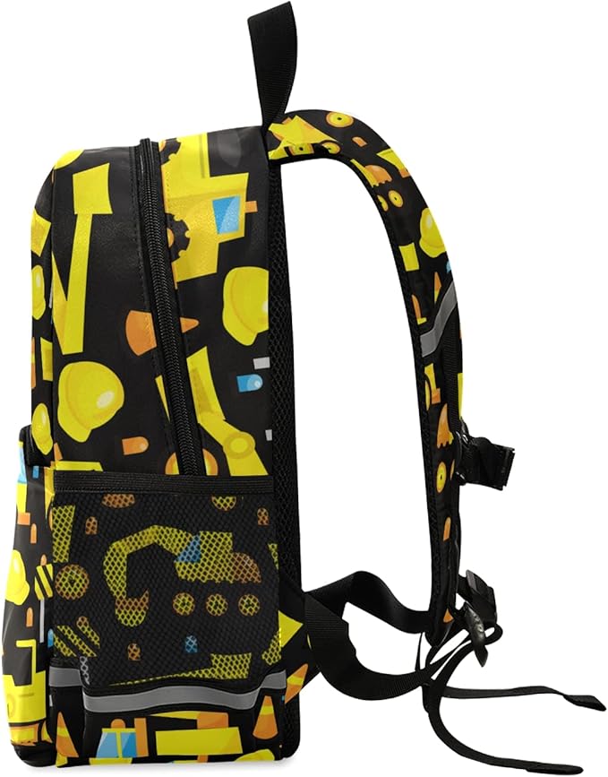 Construction Trucks Kid's Toddler Backpack for Boys Girls Preschool Nursery with Safety Leash (01144)