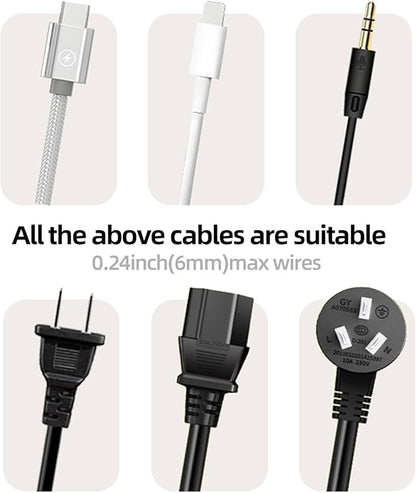 11PCS Cable Management Cord Holder Organizer, Magnetic Cable Clips Adhesive Wire Keeper, Under Desk for Bedside Nightstand Table Desktop USB Wall Car Office Workspace Accessories (White)
