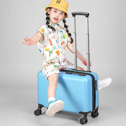 Kids Carry On Travel Ride On Scooter Luggage with Wheels - Durable Toddler Suitcase for Boys & Girls Ages 2-14