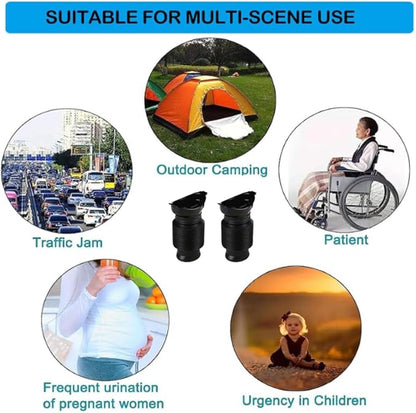 Portable Urinals for Men/Kids,Outdoors Collapsible Pee Bottles Female Adults,750ML Adjustable Toilets for Boys,Women,Disabled Person Disabled Travel Traffic Jam and Camping,Black Set of 2