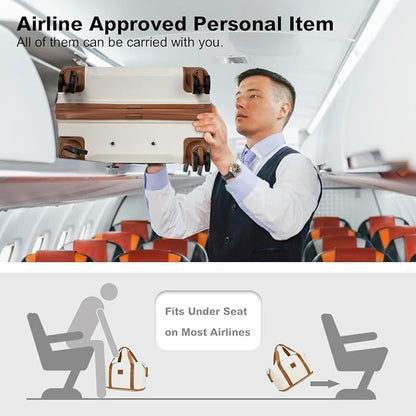 Kono Suitcase Set 3 Piece Carry On Lightweight PC+ABS Hardside Luggage with TSA Lock Spinner Wheels (Cream White, 20in)