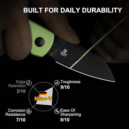 Kizer Parakeet EDC Pocket Knife, 2.46" Nitro-V Blade Folding Knife with Aluminum Handle, Thumb Stud Opener Small EDC Knives for Men Women Camping Hunting V2706A5