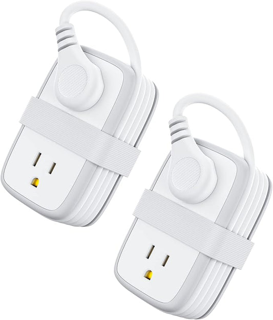 2 Pack Power Strip with USB C Ports, 4 Outlets 3 USB(1 USB-C), NTONPOWER Small Power Strip with 4ft Short Extension Cord Flat Plug, Compact Power Strip for Travel Hotel Cruise Essentials, White