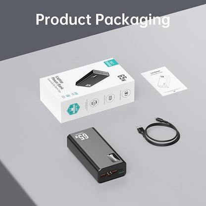 PSOOO 50000mAh Power Bank 65W, Portable Charger,External Battery Pack for Outdoor Camping, Home & Office. Emergency Back-up Power for Smartphones, Tablets and Laptop