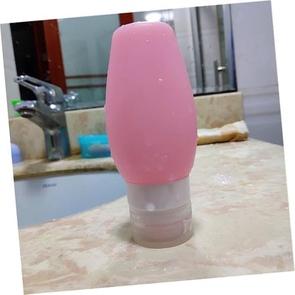NOLITOY Silicone Travel Bottles Set Leak-resistant Tsa-approved Liquid Containers for Shampoo Conditioner Lotion and Toiletries Space-saving Soft Rubber Tubes in Lake Color Peach Tone