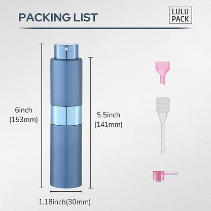 Perfume Atomizer Refillable Travel Bottle: Cologne Portable Sprayer for Men - Mini Spray Empty for Refill - 1oz Large Size Blue