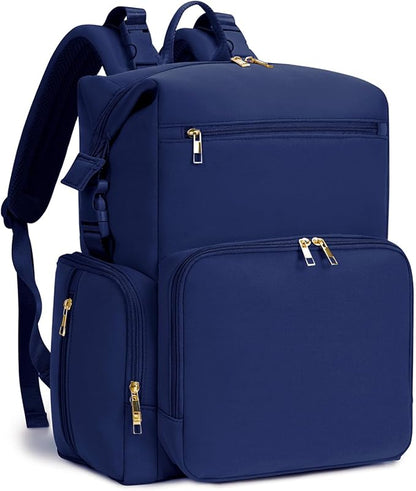 CEI-CEI Neoprene Diaper Bag Backpack with Insulated Pockets, Large Newborn Baby Maternity Bags Travel Tote with Changing Pad (Dark Blue)
