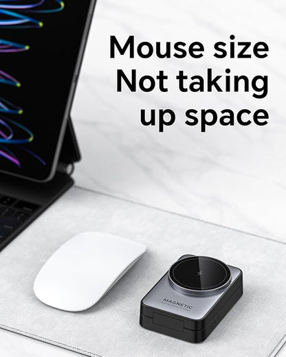 2025 Upgraded 3-in-1 Wireless Charger for iPhone,Travel Magnetic Charger Stand Nightlight Foldable Wireless Charging Station Compatible with Magsafe Charger&iPhone 17/16/15/14/13,Apple Watch&AirPods