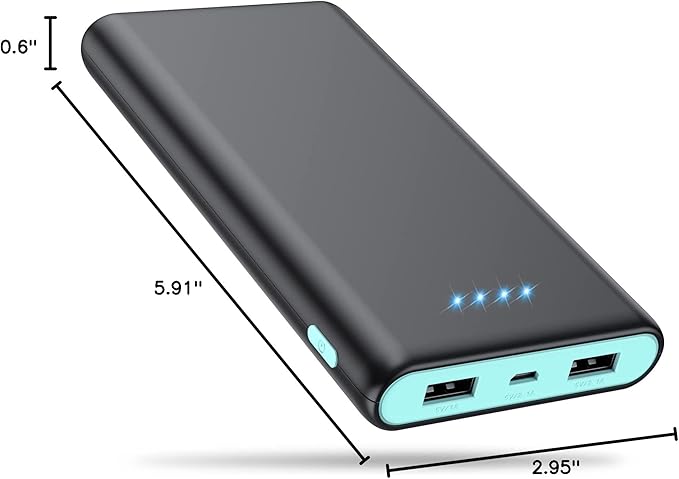 Portable Charger Power Bank 25,800mAh,5V/3A USB C in&Out Fast Phone Charging with Intelligent Smart IC,3 USB Port External Cell Phone Battery Pack Compatible with iPhone 17 16 15,GalaxyAndroid-Green