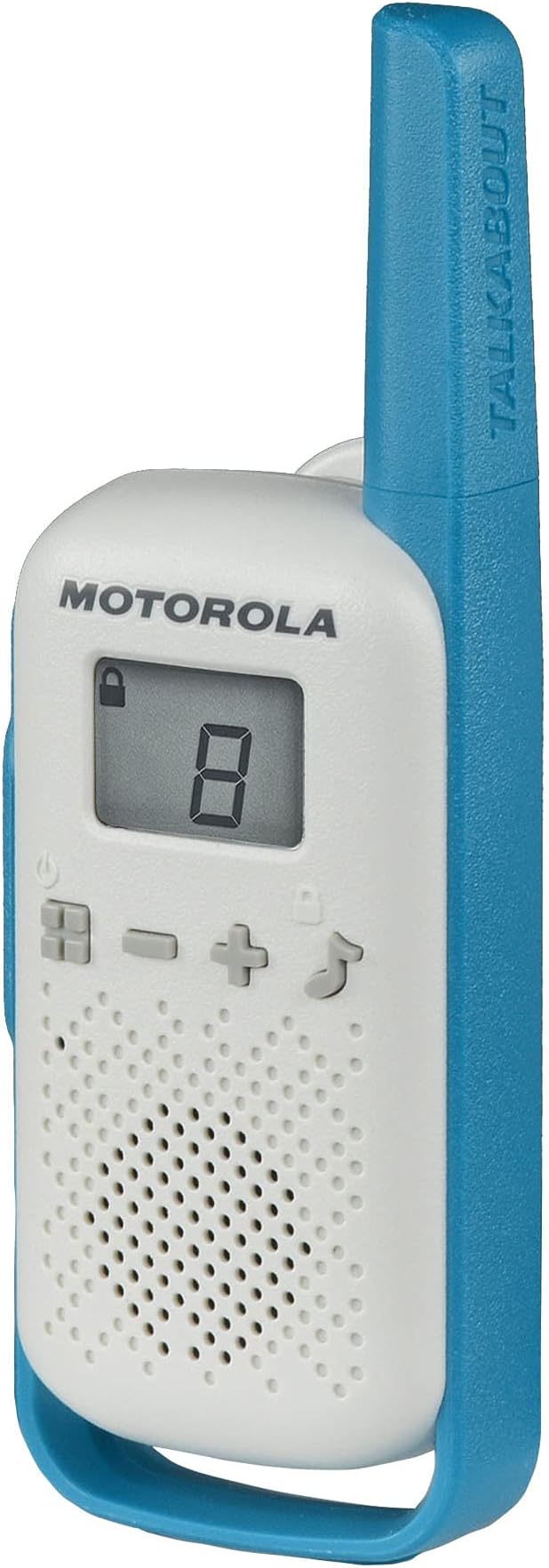 Motorola Solutions, Portable FRS, T114TP, Talkabout, Two-Way Radios, Battery Operated, 22 Channel, 16 Mile, White/Blue, 3 Pack