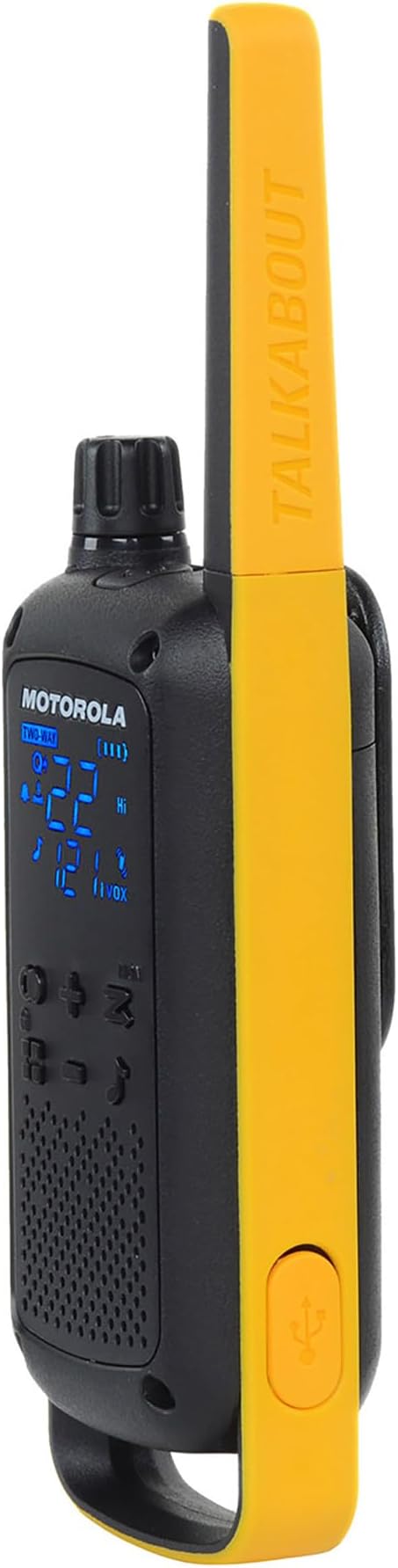 Motorola T470 Talkabout Two Way Radios, Long Range Emergency Rechargeable Waterproof Walkie Talkies 22 Channel, 35 Mile outdoor Black Yellow, 2 Pack